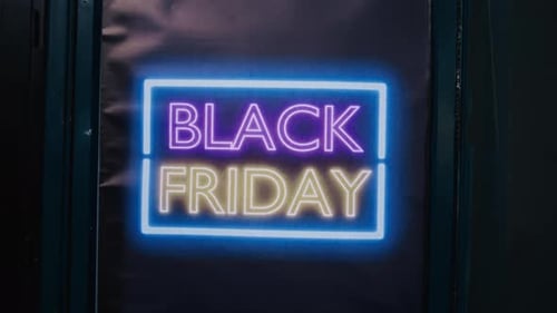 Glowing Neon Sign for Black Friday Sales Event