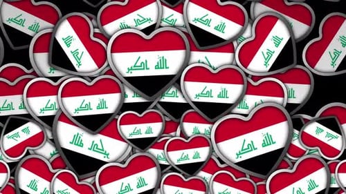 Drapeau de l'Irak en forme de cœur