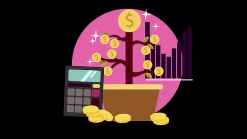 Growth In Business Life, Easy Way To Make Money 4K Alpha Channel