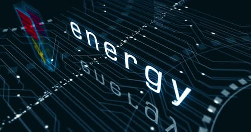 Battery charging energy symbols loop cyber concept