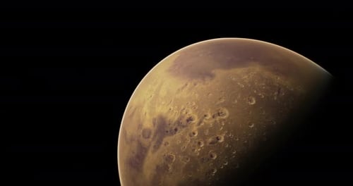 Erkundung der Oberflächenmerkmale des Mars von einem entfernten Aussichtspunkt aus