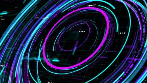 4K Technology Hud Smart City Traffic Opening Video