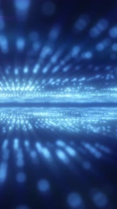 Futuristic Glowing Data Stream with Glitch Effect Background