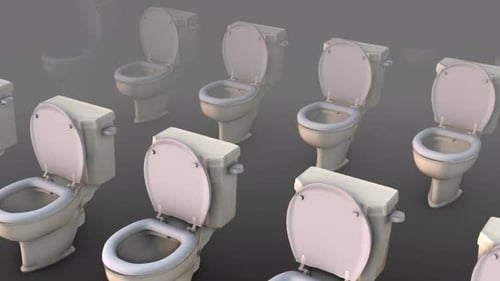 Bewegliche 3D-Animation von Toiletten