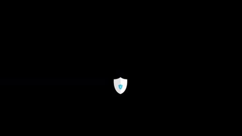 Animated Security Shield with Locking Padlock Icon