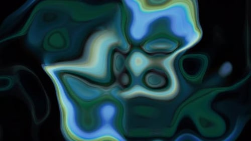 Abstract Fluid Blue Green Morphing Liquid Background