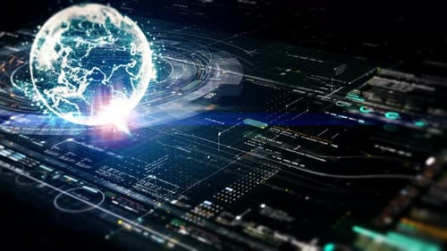 Futuristische digital generierte holographische Erde