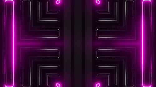 Abstract Neon Pink Glowing Lines Animated Loop