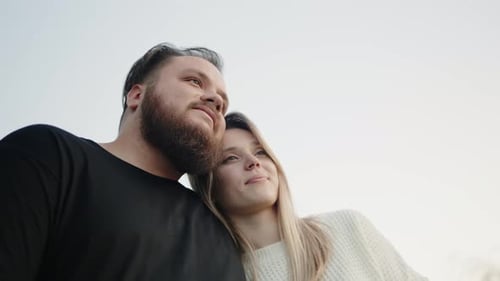 Affectionate couple outdoors in the park