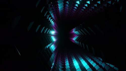Cyan And Pink Circular Descent Background Vj Loop In 4K