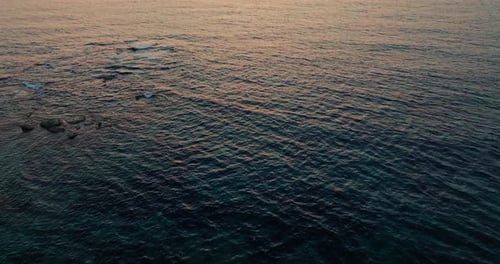 Aerial View of the Sunset in the Seascape