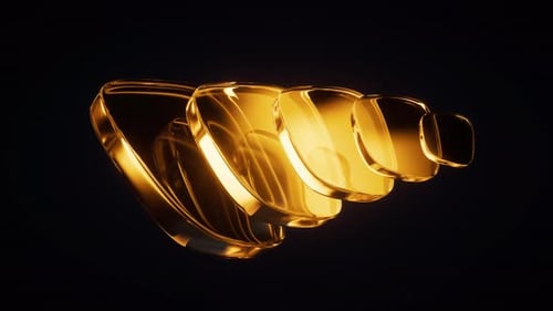 Abstract golden glass geometry background