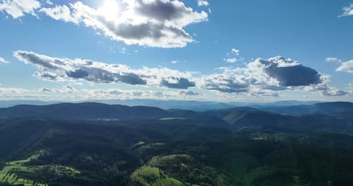 Panorama of Beautiful Countryside of Romania