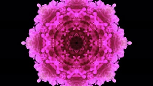 Abstract Pink Fluid Kaleidoscope with Sparkling Glitter Effect