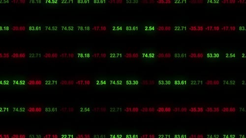 Financial Trading Screen With Red And Green Values