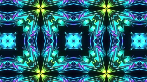 Motifs de kaléidoscope futuristes VJ Loop, mouvement psychédélique, arrière-plan abstrait