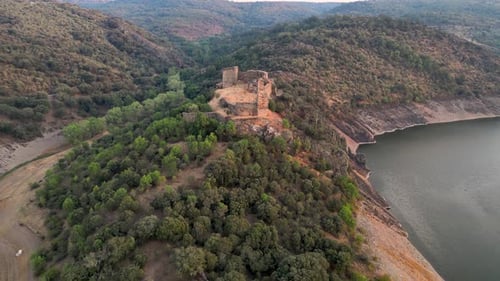 Templar Castle With Forest Mountain Landscape