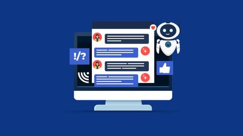 Business using AI assistance for communication