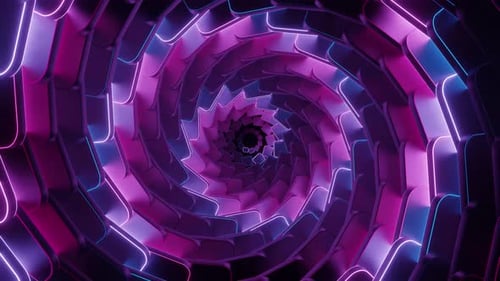 Torção espiral geométrica abstrata com brilho de néon.