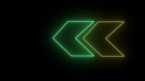 Sequential Neon Chevron Arrows Glow Animation