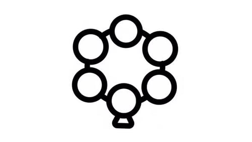 Minimalist Connecting Geometric Circles Network Animation