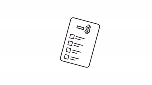 Animated Minimalist Checklist Document with Dollar Sign