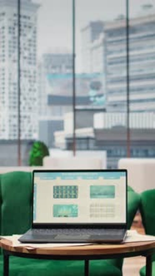 Vertical Video Empty Modern Corporate Stylish Office Space Designed for a CEO or Leader