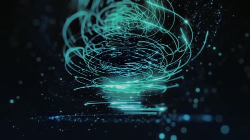 Abstract Glowing Digital Lines Swirling Background Loop