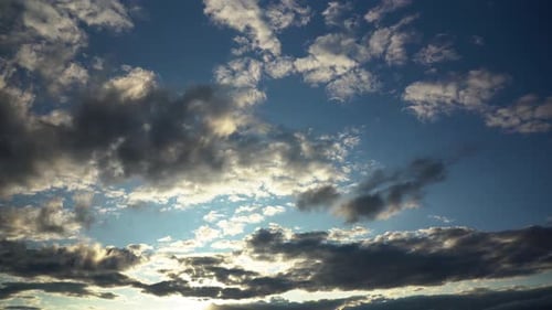 Movement Of Clouds Before Sunset