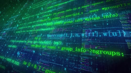 Futuristic Digital Programming Code Flowing Animation Background