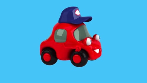 Fun 3D cartoon car dancing (with alpha channel included)
