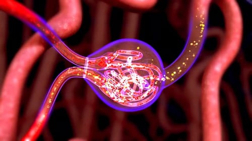 A close up of a worm with a purple outline