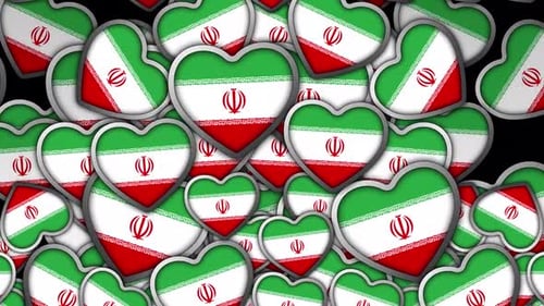 Drapeau de l'Iran en forme de cœur