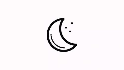 Animated Sketch Line Art Crescent Moon Icon Reveal