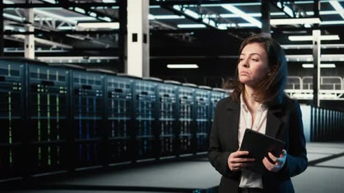 Optimizing Server Load VFX Compositing and Female Programmer in Data Center