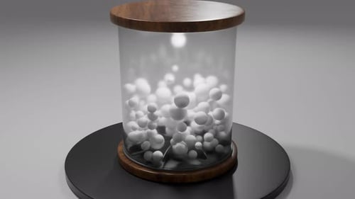 Animation de formes de boucles 3D de sphères blanches