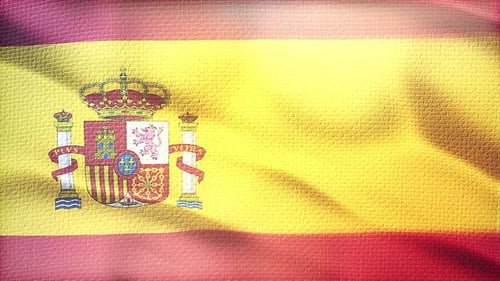 Realistic Waving Flag of Spain Background Animation