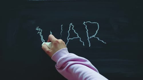 Drawing No War Symbol in Chalk