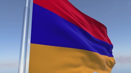 Realistic Armenia Flag Waving Seamless Loop
