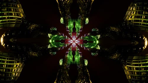 Infinite 3D Tunnel of Abstract Geometric Shapes for VJ Backgrounds