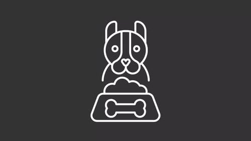 Dog food white line animation