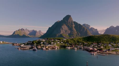 Majestic Coastal Village in Norway Surrounded By Stunning Mountain Landscapes