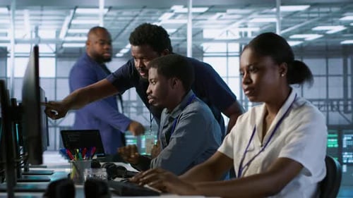 Manager Supervising Server Room Workers