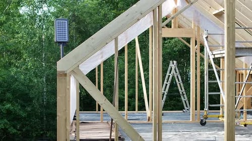 Wooden Framing of House Under Construction