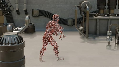 Animação abstrata de dança em loop de homem