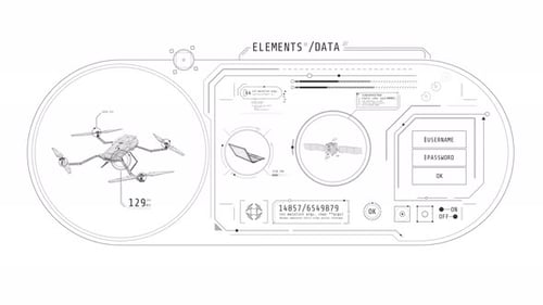 Futuristic HUD Display for Drone and Tech Data