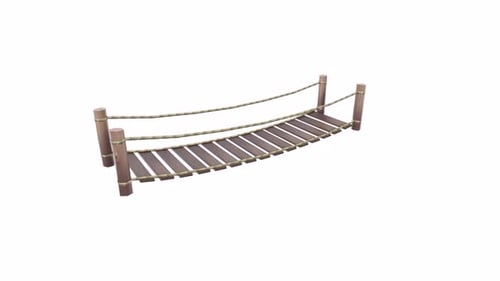 Wooden Bridge 3d object rotating loop