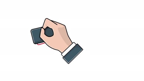 Animated Hand Stamping Rejected Text in Flat Design