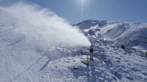 Snow Cannon at the Ski Resort in Spain