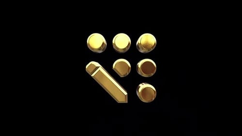 Golden 3D Animated Menu and Edit Icons